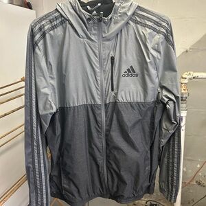 Adidas Men's Two-Tone Gray Windbreaker